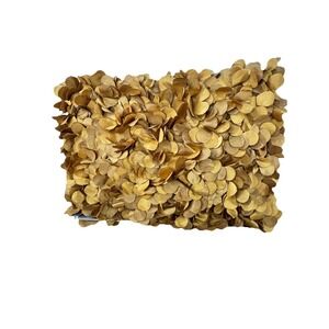 Pier 1 Throw Pillow Yellow Gold 3D Glam Texture Luxury Shiny Petals 16"x12"